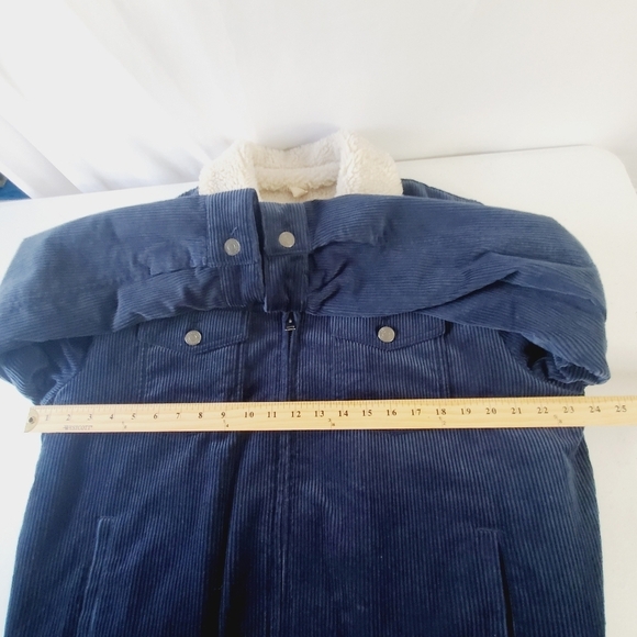Sherpa Lined Corduroy Trucker Jacket Size L Express Cozy Zip Up Chunky Warm Coat - Picture 9 of 14